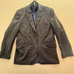 Jack and Jones Vintage Denim Black Pinstripe Blazer Zippered closure XXL